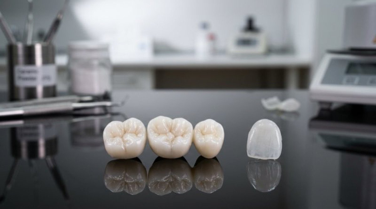 Transformed smile after cosmetic porcelain veneer treatment